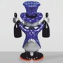Casa Padrino XXL Deko Skulptur Ente Blau / Silber / Schwarz H. 170 cm - Gro�e Deko Figur