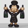 Casa Padrino XXL Deko Skulptur Ente Schwarz / Gold H. 120 cm - Gro�e Deko Figur