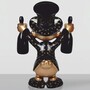 Casa Padrino XXL Deko Skulptur Ente Schwarz / Gold H. 120 cm - Gro�e Deko Figur