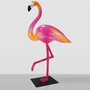Casa Padrino XXL Deko Skulptur Flamingo Pink / Orange / Schwarz H. 210 cm - Garten Figur 