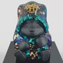 Casa Padrino Deko Skulptur Panda B�r Bunt / Schwarz H. 90 cm - Deko Figur