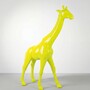 Casa Padrino XXL Deko Skulptur Giraffe Neongelb H. 230 cm - Riesige Garten Deko Figur