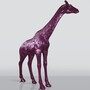 Casa Padrino XXL Deko Skulptur Giraffe Lila H. 320 cm - Riesige Garten Deko Figur 