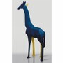 Casa Padrino XXL Deko Skulptur Giraffe Gold / Blau H. 200 cm - Abstrakte Garten Deko Figur