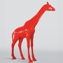Casa Padrino XXL Deko Skulptur Giraffe Rot H. 320 cm - Riesige Garten Deko Figur 