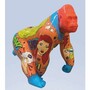 Casa Padrino XXL Deko Skulptur Gorilla Affe Orange / Bunt 160 x 86 x H. 136 cm