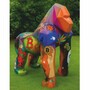 Casa Padrino XXL Deko Skulptur Gorilla Affe Bunt H. 131 cm - Garten Figur 