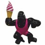 Casa Padrino XXL Deko Skulptur Gorilla Affe mit Eis Schwarz / Pink H. 220 cm 