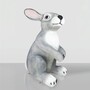Casa Padrino XXL Deko Skulptur Hase Grau / Wei� H. 240 cm - Riesige Garten Figur