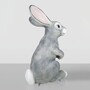 Casa Padrino XXL Deko Skulptur Hase Grau / Wei� H. 240 cm - Riesige Garten Figur