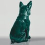 Casa Padrino XXL Deko Skulptur Hund Bulldogge Gr�n H. 170 cm - Garten Deko Figur