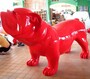 Casa Padrino XXL Deko Skulptur Hund Bulldogge Rot 226 cm - Riesige Garten Figur