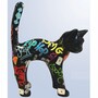 Casa Padrino XXL Deko Skulptur Katze Schwarz / Bunt 114 x H. 148 cm - Dekofigur