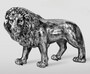 Casa Padrino XXL Deko Skulptur L�we Antik Silber 185 cm - Lebensgro�e Garten Deko Figur 