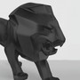 Casa Padrino XXL Deko Skulptur Lwe Matt Schwarz 290 cm - Abstrakte Tierfigur