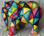 Casa Padrino XXL Deko Skulptur Elefant Bunt 90 cm - Garten Deko Figur
