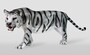 Casa Padrino XXL Deko Skulptur Tiger Wei� / Grau / Schwarz 250 cm 