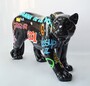 Casa Padrino XXL Deko Skulptur Panther Schwarz / Bunt 160 x H. 72 cm