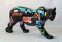 Casa Padrino XXL Deko Skulptur Panther Schwarz / Bunt 160 x H. 72 cm