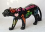 Casa Padrino XXL Deko Skulptur Panther Schwarz / Bunt 160 x H. 72 cm