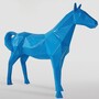 Casa Padrino XXL Deko Skulptur Pferd Blau 220 x H. 190 cm - Lebensgro�e Garten Figur
