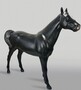 Casa Padrino XXL Deko Skulptur Pferd Schwarz 245 cm - Lebensgro�e Garten Figur 