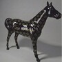 Casa Padrino XXL Deko Skulptur Pferd Schwarz / Gold 245 cm - Lebensgro�e Garten Figur CPB 