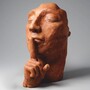 Casa Padrino Deko Skulptur Rost H. 140 cm - Gro�e Glasfaserlaminat Deko Figur - Wohnzimmer & Garten Dekoration