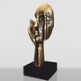 Casa Padrino XXL Deko Skulptur Schwarz / Gold H. 190 cm - Gro�e Deko Figur