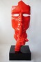 Casa Padrino XXL Deko Skulptur Rot / Schwarz H. 190 cm