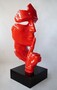 Casa Padrino XXL Deko Skulptur Rot / Schwarz H. 190 cm