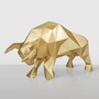 Casa Padrino XXL Deko Skulptur Stier Gold 220 cm - Lebensgro�e Abstrakte Garten Deko Figur