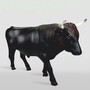Casa Padrino XXL Deko Skulptur Stier Schwarz / Dunkelbraun / Wei� 233 cm - Lebensgro�