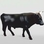 Casa Padrino XXL Deko Skulptur Stier Schwarz / Dunkelbraun / Wei� 233 cm - Lebensgro�