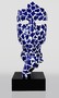 Casa Padrino XXL Deko Skulptur Blau / Wei� / Schwarz H. 190 cm