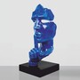 Casa Padrino XXL Deko Skulptur Blau / Schwarz H. 190 cm - XXL Deko Figur