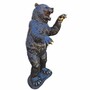 Casa Padrino XXL Garten Deko Bronze Skulptur B�r Braun / Gold H. 185 cm - Lebensgro�e Bronze Figur 