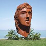 Casa Padrino XXL Garten Deko Stahl Skulptur Frauenkopf Rost H. 215 cm