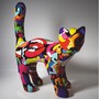 Casa Padrino XXL Garten Skulptur Katze Bunt 150 x H. 188 cm - Gro�e Garten Figur - Garten & Terrassen Deko