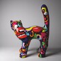 Casa Padrino XXL Garten Skulptur Katze Bunt 150 x H. 188 cm - Gro�e Garten Figur - Garten & Terrassen Deko