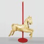 Casa Padrino Luxus Deko Kinderkarussell mit Pferd Gold / Rot 150 x H. 200 cm 