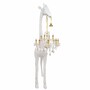 Casa Padrino XXL Stehleuchte Giraffe mit Barock Kronleuchter Matt Wei� / Gold H. 265 cm