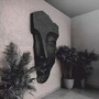 Casa Padrino XXL Wanddeko Skulptur Gesicht Schwarz H. 180 cm - Wohnzimmer & B�ro Deko