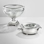Eichholtz Bowl Burton Versilbert - Glasschale mit Metallrand auf Fu�