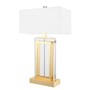 Eichholtz Table Lamp Arlington Crystal Gold H. 67,5 cm - Tischleuchte aus Kristallglas mit wei�em Schirm 