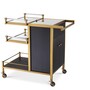 Eichholtz Trolley Eiffel Geb�rstetes Messing 94,5 x 54 x H. 83,5 cm - Servierwagen mit zwei abnehmbaren Tabletts