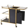 Eichholtz Trolley Eiffel Geb�rstetes Messing 94,5 x 54 x H. 83,5 cm - Servierwagen mit zwei abnehmbaren Tabletts