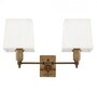 Eichholtz Wandleuchte Lexington Double Antik Messing 40 x 23 x H. 27 cm - Doppelte Wandlampe mit Lampenschirmen