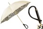 Elfenbein Regenschirm mit Zebramuster, Doppelgewebe f�r Damen - Manuelle �ffnung - 100% Polyester - Griff aus Acetat - Handmade in Italy