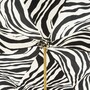 Elfenbein Regenschirm mit Zebramuster, Doppelgewebe f�r Damen - Manuelle �ffnung - 100% Polyester - Griff aus Acetat - Handmade in Italy